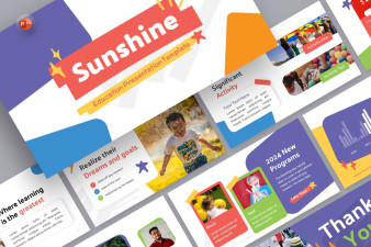 Education Kids Sunshine PowerPoint Template